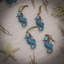 Ensemble de 4 figurines suspendues sarcelle hippocampe