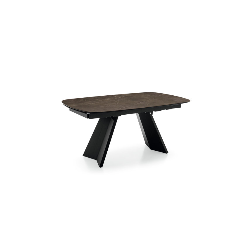 Tables extensibles Icaro, H 30 po x L 78,75 po x l 39,38 po, Marbre noir Calacatta, Noir mat