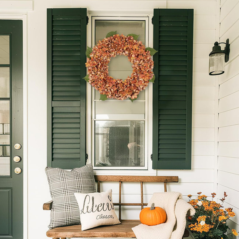 Faux 55.9cm Wreath, Burnt Orange