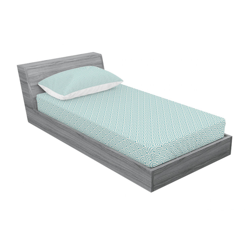 Microfiber Geometric Sheet Set, Twin Sheet Set with Fitted Sheet