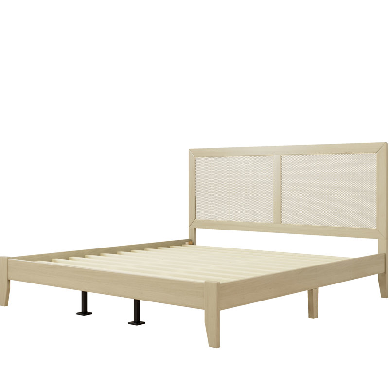 Très grand lit d'appoint avec structure en bois massif, lattes de grande capacité jusqu'à 800 livres, instructions d'assemblage faciles à suivre, s'adapte à la tête de lit bohème décorée, silencieuse pour un sommeil tranquille.