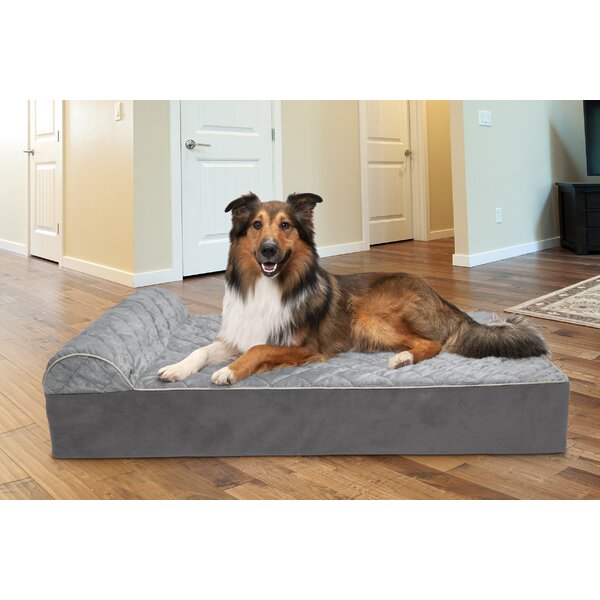 Frisco Quilted Plush Dog Crate Mat, Gray, 24-in