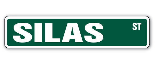 Plaque de rue Silas en plastique robuste 4 po x 18 po