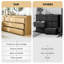 Commode moderne à 9 tiroirs pour la chambre à coucher, coffre de rangement large avec dispositif anti-basculement, meuble en bois et meuble télé pour l'espace de vie-129888548