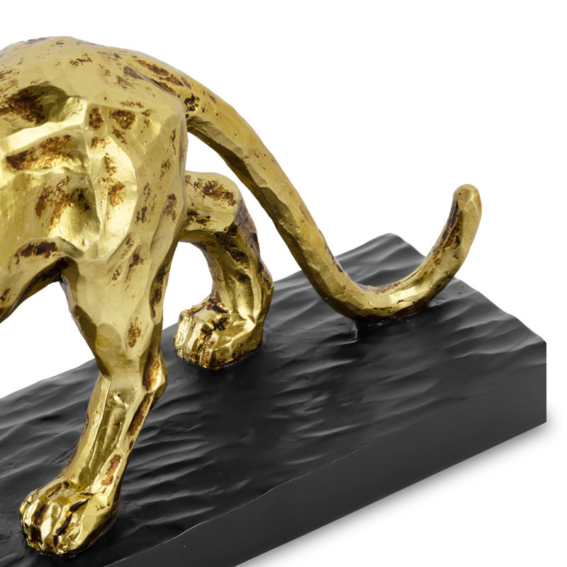 Figurine décorative moderne en résine panthère moderne, Gold