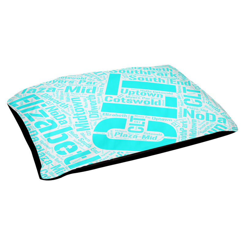 Coussin de chien « districts », Cyan, Grand (l 40 po x P 30 po x H 14 po), Charlotte