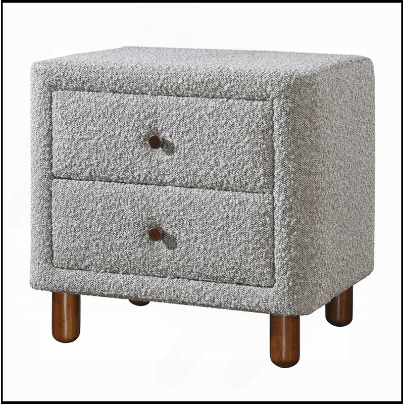 Mobilier de chambre à coucher classique à deux tiroirs gris avec deux tiroirs