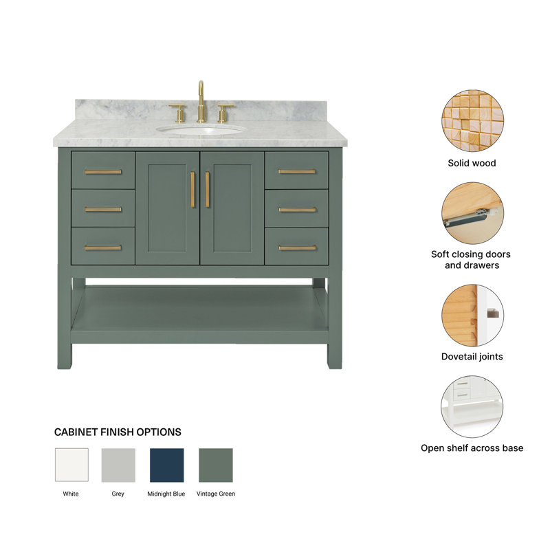 Magnolia Bath Vanity Rectangular Basin S043SCWRV, Oval, Vintage Green
