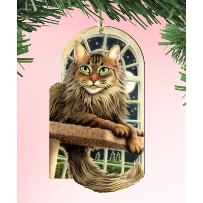 Ornement suspendu en bois pour chat stargazer