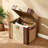 Petit coffre d'appoint en similicuir brun