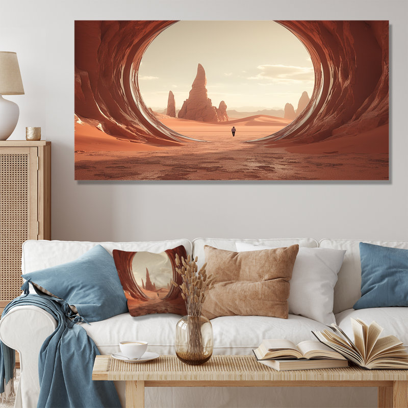 Art mural surréalisme, Toile tendue, H 28 po x l 60 po x P 1,5 po