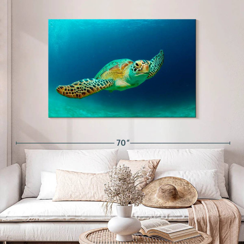 Tortue de mer verte des Philippines, H 32 po x l 48 po
