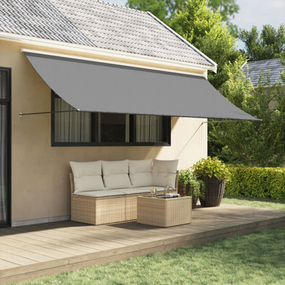 Latitude Run Polyester Cover Retractable Patio Awning