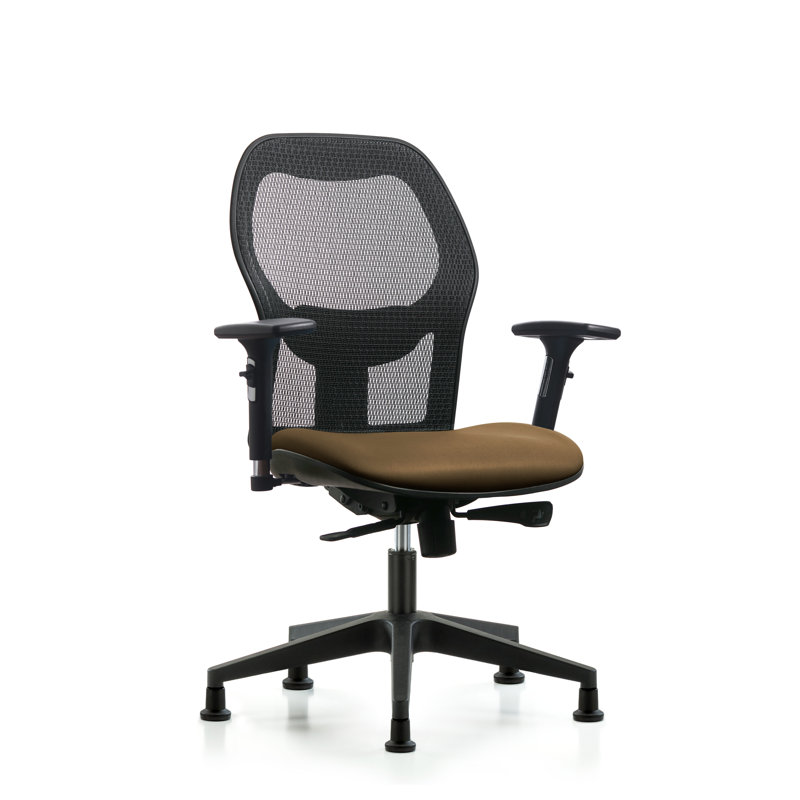 Chaise de travail ergonomique, Taupe, Patins, Oui
