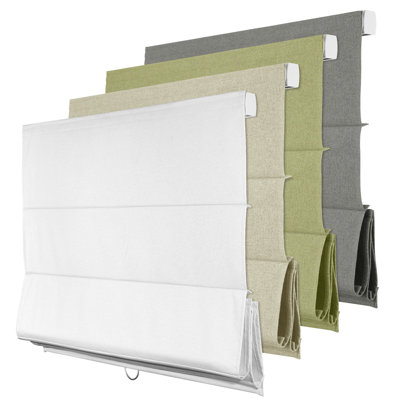  Blackout Roman Shades for Indoor Windows, Cordless Roman Blinds for Windows, Thermal Insulated Window Shades for Door, Bedroom, Office, Easy to Install, White, 26" W X 72" H