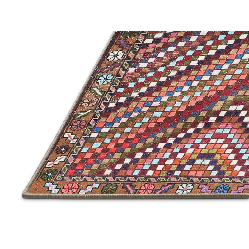 Tapis traditionnel beige/vert/crème, Rectangle 4 pi x 6 pi