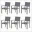 Ensemble de 6 chaises d'extérieur robustes en métal gris avec textilène résistant aux intempéries pour une assise durable et confortable