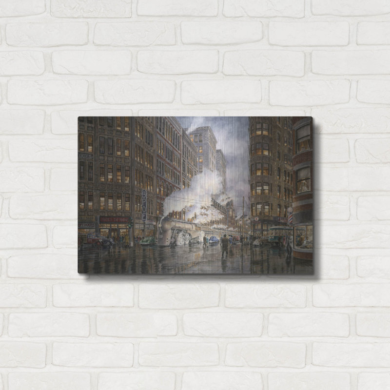 Art mural en métal de luxe, «20Th Century Ltd. At Syracuse Ny 1936» par Stanton Manolakas