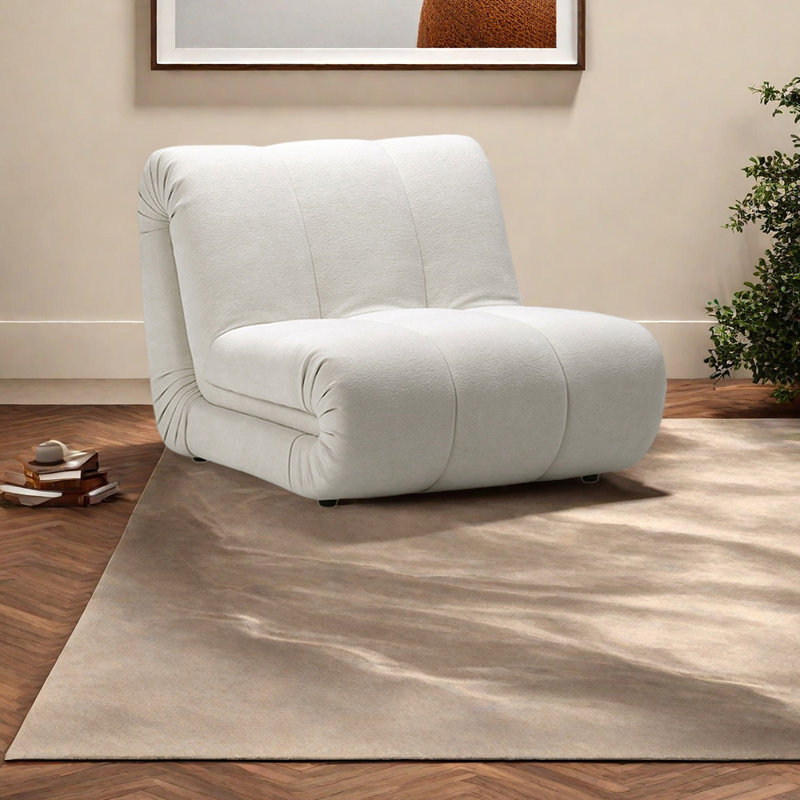 Chaise d'appoint Minimalist Velvet, Blanc