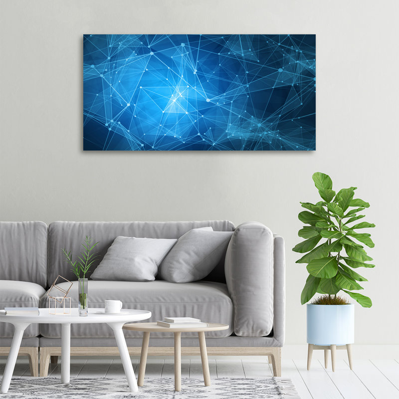 Blue Lines - No Frame Print on Canvas