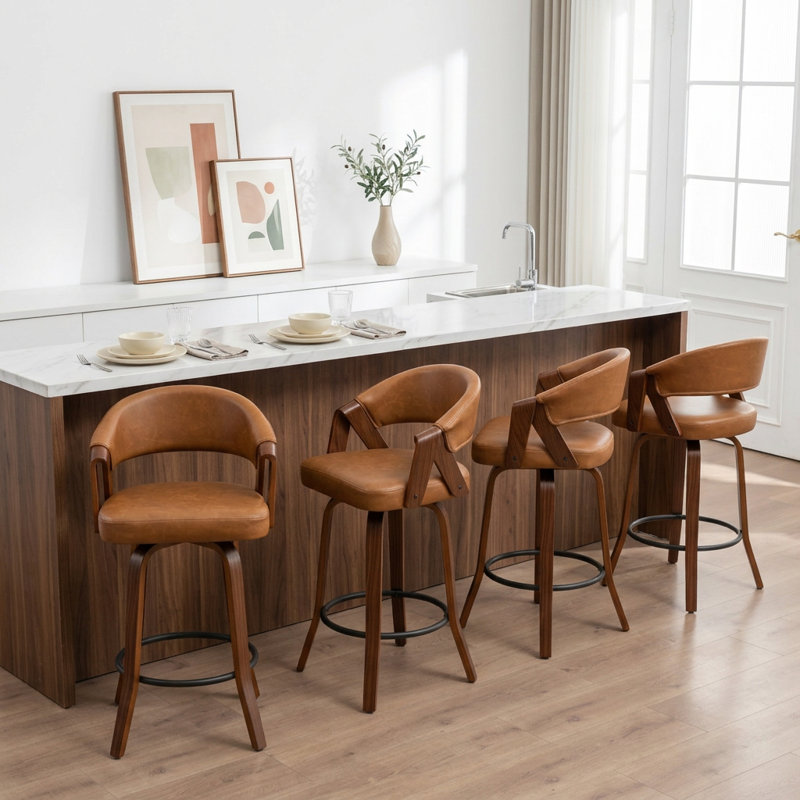 Tabouret de comptoir pivotant Ayala, Brown