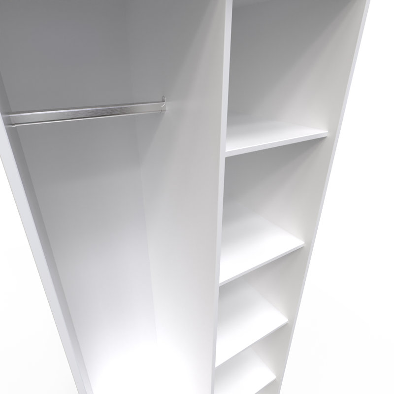 Allem Manufactured Wood Wardrobe, Pink/White