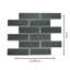 Athena Black 2" x 6" Glass Brick Joint Mosaic Wall & Floor Tile-55594933
