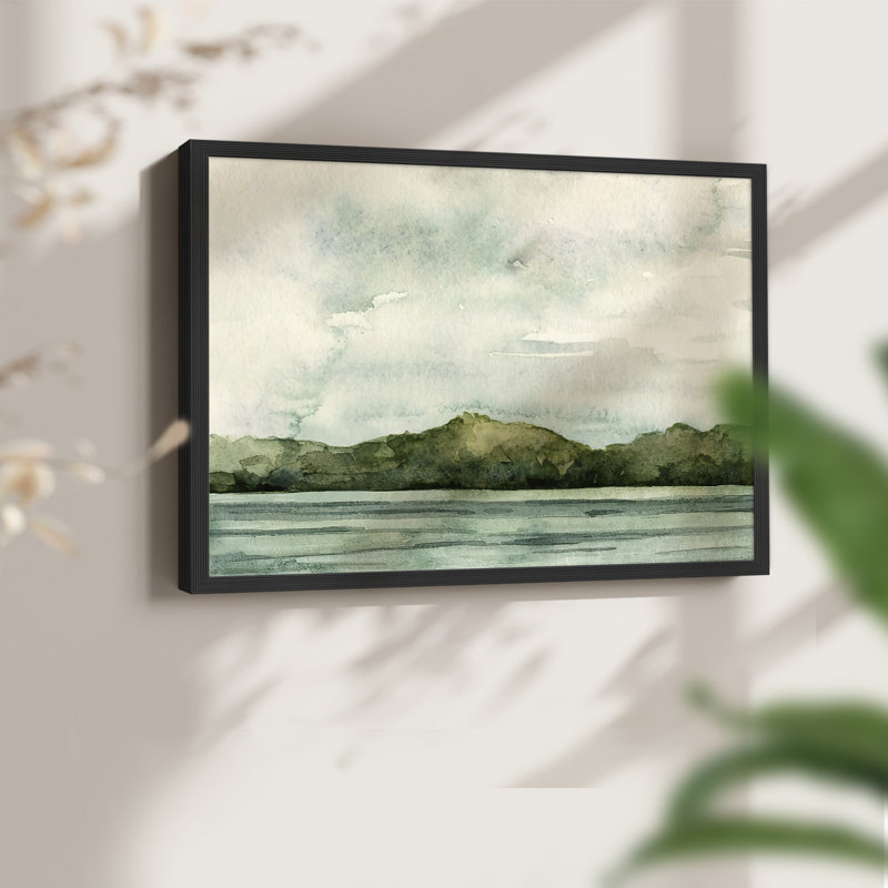 Riverside II - Reproduction encadrée - Restickable, H 11 po x l 14 po, Noir, noir, noir, noir