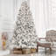 Sapin de Noël floqué de 1,5 m avec 300 lumières UL, 600 branches et 27 pommes de pin