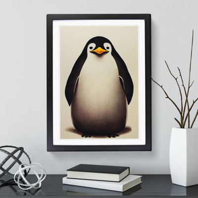 Sitting Penguin - Framed Print