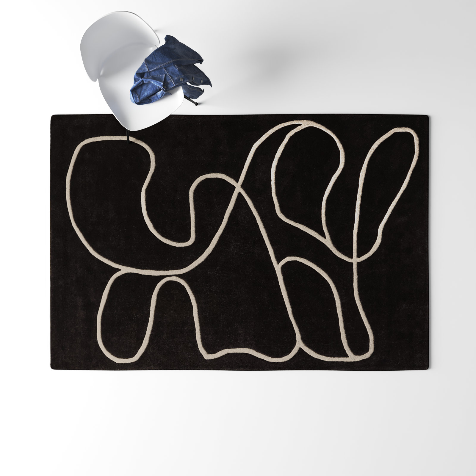 Jason Wu Meander Black Rug, Rectangle 8' x 10'