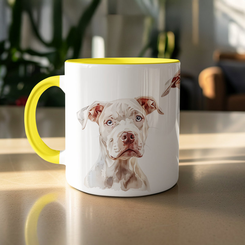 Ceramic Coffee Mug, Yellow, 4