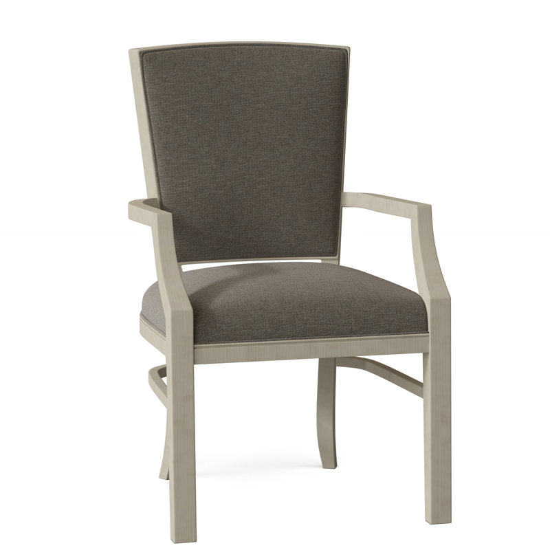 Chaise avec accoudoirs à dossier King Louis Seward, Mastic 3152, Tabac
