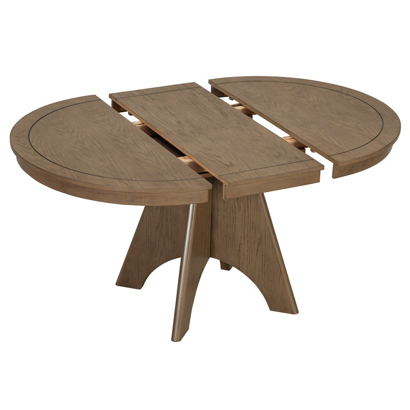Table de cuisine vintage pour 4 à 6 personnes, 107 à 147 cm, finition vieillie, pieds croisés, style rétro rustique, extensible, détails rainurés uniques