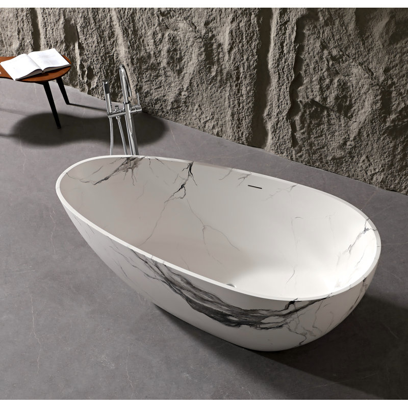 59 "Baignoire de trempage de luxe en marbre autoportante pour appartement 59"