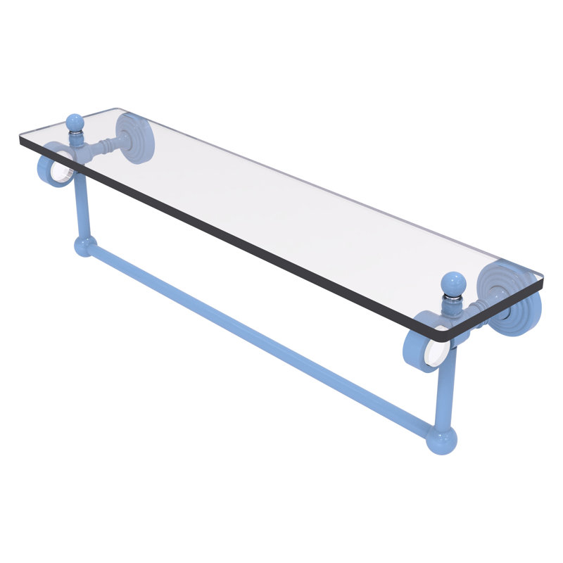 Tablette flottante avec porte-serviettes Pacific Grove, H 6,4 po x l 16 po x P 5,125 po, Bleu méditerranéen