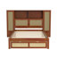 Lit simple avec casiers de rangement, tiroir et support de tête de lit - plateforme luxueuse et pratique-118092150