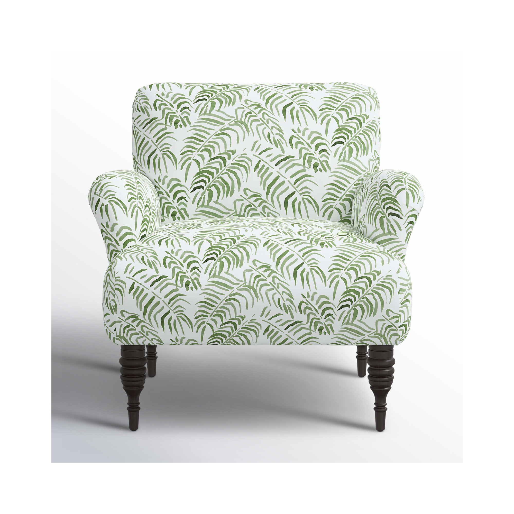 Allura Upholstered Armchair, Watercolor Palm Green