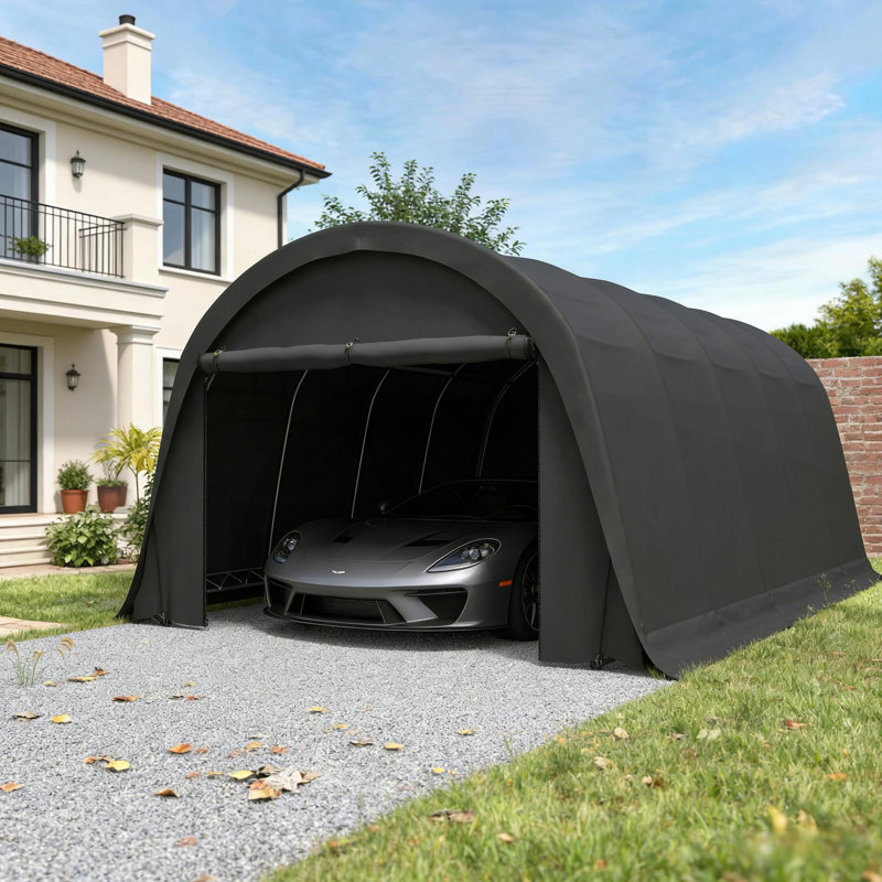Auvent portatif pour voiture de garage, abri d'auto robuste, Gris foncé