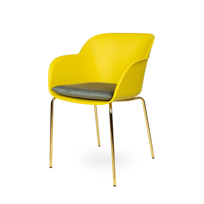 Liara 45cm H Armchair, Yellow, Gold