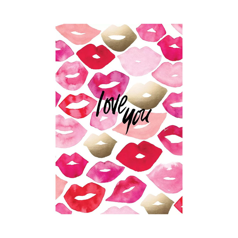 Valentine Lips 1 Piece Wall Art on Canvas, 66.04 cm H x 45.72 cm W x 1.91 cm D, Wrapped Canvas