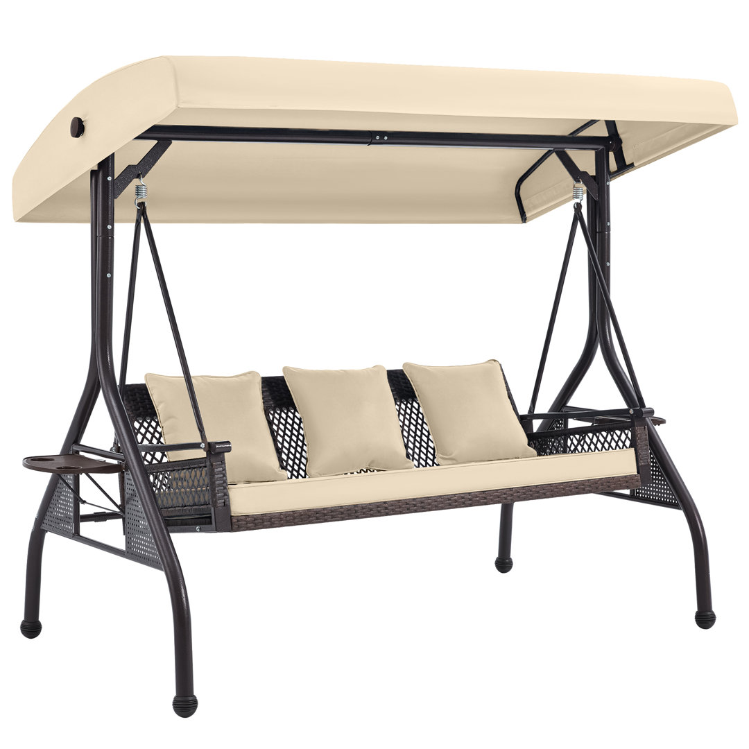 Arlot Porch Swing with Canopy Arlmont & Co. Cushion 
