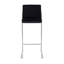 Tabouret de bar contemporain à haut dossier en acier inoxydable et velours noir - ensemble de 2