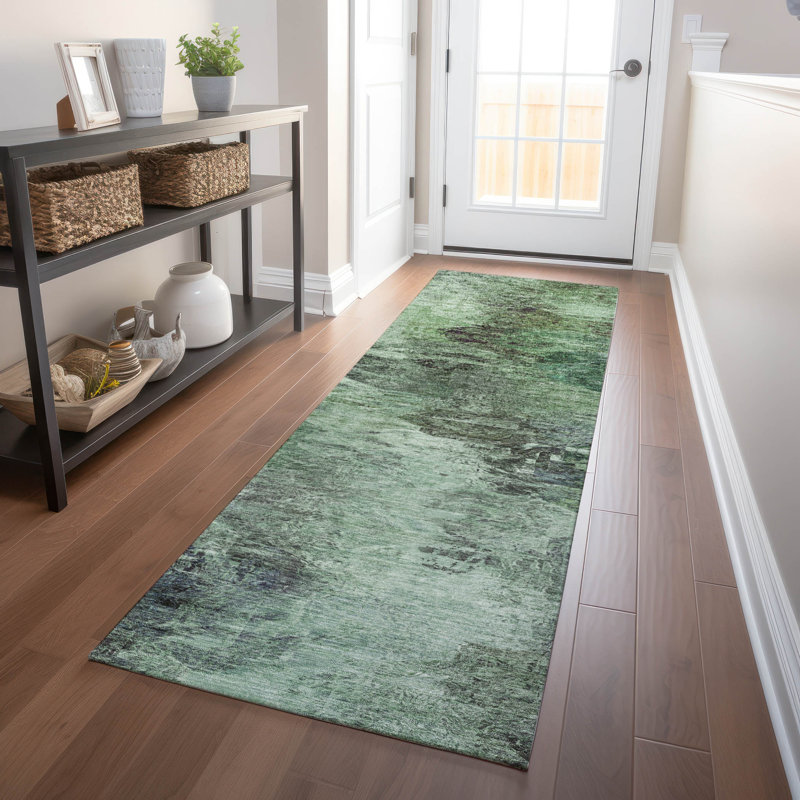 Decicco Washable Abstract Indoor / Outdoor Rug, Runner 2'3" x 7'6"