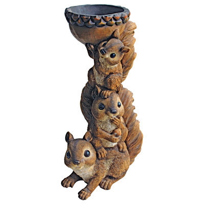 Three's a Crowd Stacked Squirrel Statue