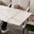 63"-95"Extendable Dining Table For 6-10,White Glossy Sintered Stone Tabletop, Modern Kitchen Table with black Steel Legs