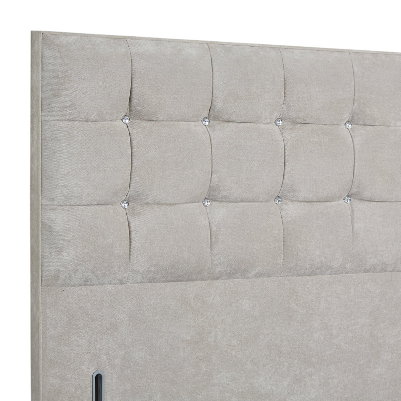 Glamour Upholstered Panel Headboard, Small Double (4'), Kensington Pearl, Kensington