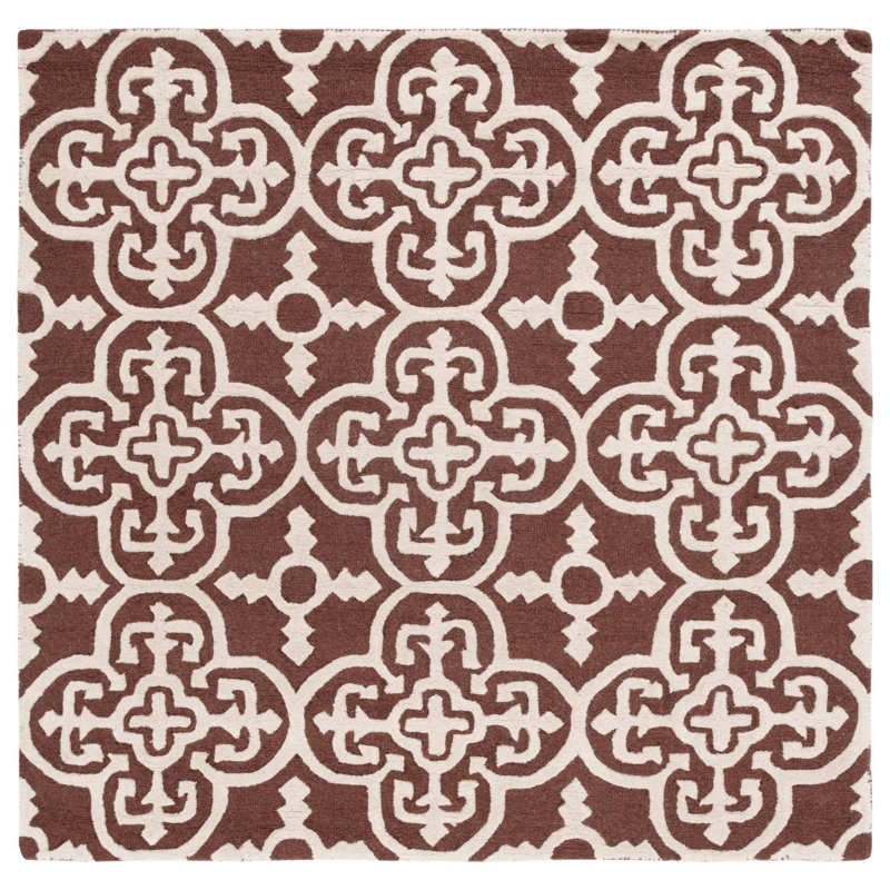 Cambridge Hand Tufted Wool Geometric Rug, Square 6'