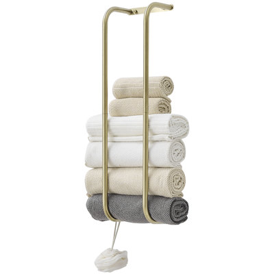 Porte-serviettes de salle de bain pour salle de bain 2 crochets Porte-serviettes mural pour serviettes roulées