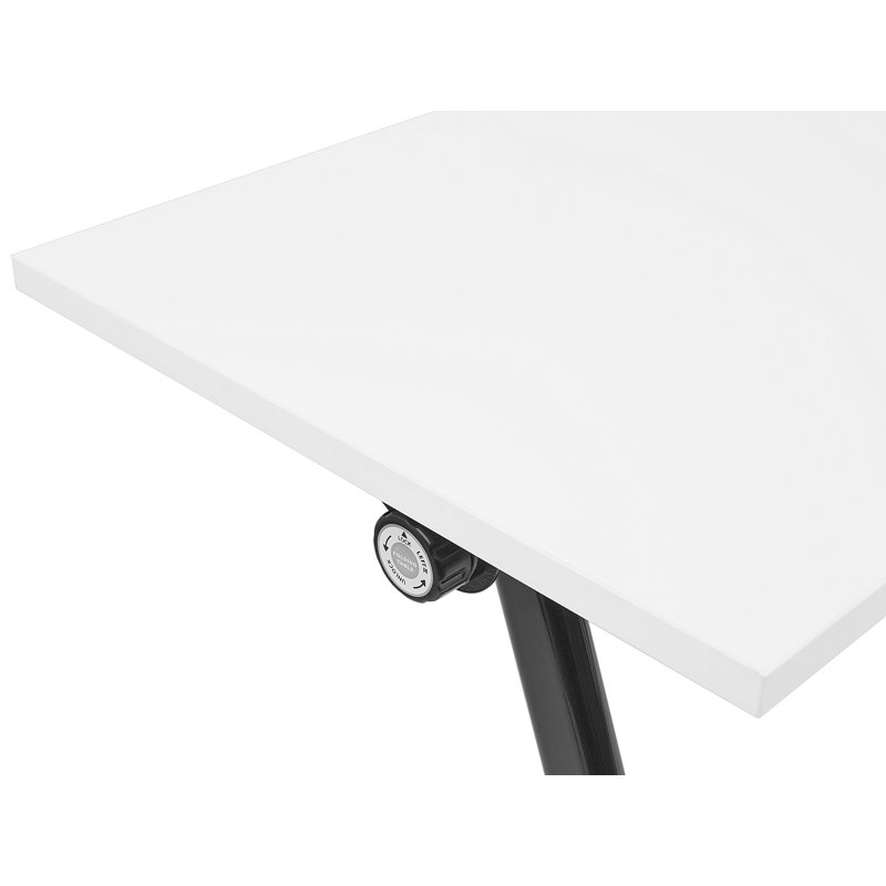 Seidule Foldable Steel Writing Desk, 180cm H x 60cm W, White/Black